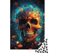 Puzzle 1000 Pieces Psychedelic Skull Puzzles Jigsaw Adults And Difficulty Puzzles Jigsaw Creative Educational Games Toy Birthday Present 38x26cm/1000pcs