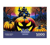 Puzzle 1000 Pieces Pumpkin Halloween Brainteasing Halloween Castle Randomly Shaped Pieces Home Decoration Adults And Kids Age 12 Years Up 70x50cm/1000pcs