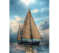 Puzzle 1000 Pieces Puzzle Sailing Boat On The Sea Paper Puzzle Modern Home Decor Wall Art Intelligence Game Unique Gift Intelligence stress relief game50x70cm