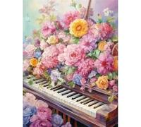 Puzzle 1000 pieces, puzzles for adults flowers piano, a challenging puzzle, puzzle games for the whole for adults and children38x52cm