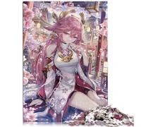 Puzzle 1000 Pieces Puzzles for Adults Genshin Impact Yae Miko Wooden Jigsaw Puzzle for Adults & Kids Age 12 Up Great Gift for Adults Size: 50x75cm