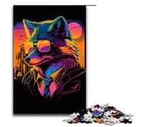 Puzzle 1000 Pieces Red Fox Hitman Gangster Jigsaw for Adults Wooden Educational Game Challenge Toy 75x50cm