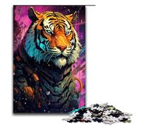 Puzzle 1000 Pieces Robot Tiger by SplattersLots of Thick Coloured Cloud Jigsaw for Adults Wooden Educational Game Challenge Toy 1000 PCS