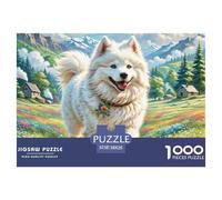 Puzzle 1000 Pieces Samoyed Dog Challenge Games Rural Scenery Fully Interlocking for Impossible Puzzles Adults And Kids 38x26cm/1000pcs