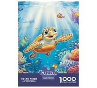 Puzzle 1000 Pieces Sea Turtle Brainteasing Shoal of Fish Randomly Shaped Pieces Home Decoration Puzzles for Adults 70x50cm/1000pcs