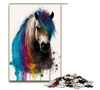 Puzzle 1000 Pieces Shetland Pony Colourful Jigsaw for Adults Wooden Educational Game Challenge Toy 75x50cm