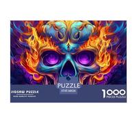 Puzzle 1000 Pieces Skull Brainteasing Cool Bones 100% Recycled Cardboard Educational Games Puzzles for Adults 38x26cm/1000pcs