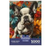 Puzzle 1000 Pieces Smile Dog Brainteasing Art Animal Painting Randomly Shaped Pieces for Impossible Puzzles Adults And Kids Age 12 Years Up 38x26cm/1000pcs
