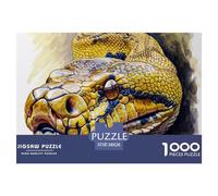 Puzzle 1000 Pieces Snake Brainteasing Reticulated Python 100% Recycled Cardboard Educational Games for Adults Jigsaw 38x26cm/1000pcs