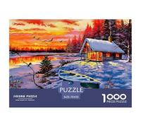 Puzzle 1000 Pieces Snowy Cottage Brainteasing Norway 100% Recycled Cardboard Educational Games Adults And Kids 70x50cm/1000pcs