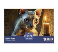 Puzzle 1000 Pieces Sphinx Cat Brainteasing Ancient Egypt 100% Recycled Cardboard Home Decoration Puzzles for Adults 38x26cm/1000pcs