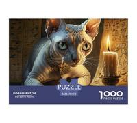 Puzzle 1000 Pieces Sphinx Cat Brainteasing Ancient Egypt Fully Interlocking Educational Games for Adults Jigsaw 70x50cm/1000pcs