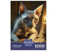 Puzzle 1000 Pieces Sphinx Cat Brainteasing Ancient Egypt Fully Interlocking Educational Games Puzzles for Adults 70x50cm/1000pcs