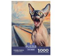 Puzzle 1000 Pieces Sphinx Cat Brainteasing Pet Cat Randomly Shaped Pieces for Impossible Puzzles for Adults Jigsaw 38x26cm/1000pcs
