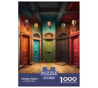 Puzzle 1000 Pieces Strange Coloured Doors Brainteasing Maze Art Randomly Shaped Pieces Educational Games Puzzles for Adults 38x26cm/1000pcs