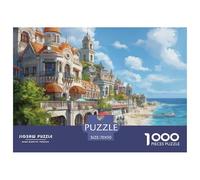 Puzzle 1000 Pieces Sunset at The Harbor Brainteasing Seaside Town Randomly Shaped Pieces for Impossible Puzzles Adults And Kids Age 12 Years Up 70x50cm/1000pcs