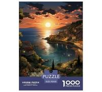 Puzzle 1000 Pieces Sunset over The Harbour Brainteasing A Beautiful Town Randomly Shaped Pieces for Impossible Puzzles Puzzles for Adults 70x50cm/1000pcs