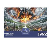 Puzzle 1000 Pieces The Dragon Brainteasing Burning City Randomly Shaped Pieces Home Decoration Adults And Kids Age 12 Years Up 38x26cm/1000pcs