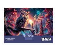 Puzzle 1000 Pieces The Owl Perched on The Branch at Dusk Educational Adults Wildlife Challenging Jigsaw Home Decoration 52x38cm/1000pcs