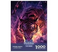 Puzzle 1000 Pieces Tiger Brainteasing Fierce Animals Fully Interlocking Home Decoration Puzzles for Adults 38x26cm/1000pcs