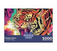 Puzzle 1000 Pieces Tiger Brainteasing Fierce Animals Randomly Shaped Pieces Educational Games Puzzles for Adults 38x26cm/1000pcs