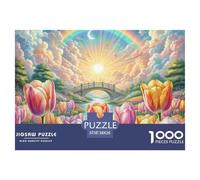Puzzle 1000 Pieces Tulip Brainteasing Rainbow 100% Recycled Cardboard Educational Games for Adults Jigsaw 38x26cm/1000pcs