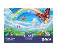 Puzzle 1000 Pieces Tulip Brainteasing Rainbow Butterflies 100% Recycled Cardboard Home Decoration for Adults Jigsaw 70x50cm/1000pcs