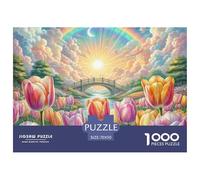 Puzzle 1000 Pieces Tulip Brainteasing Rainbow Randomly Shaped Pieces Home Decoration Adults And Kids Age 12 Years Up 70x50cm/1000pcs