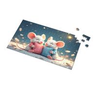 Puzzle 1000 Pieces Two Cute Mice With Feathers And Gifts Picture Puzzle Easter Toys For Kids Ages 4-8 500 Piece Puzzles(500PCS)