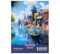 Puzzle 1000 Pieces Venice Canal View Brainteasing City on The Water Fully Interlocking for Impossible Puzzles Puzzles for Adults 70x50cm/1000pcs