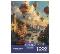 Puzzle 1000 Pieces Venice Water City Brainteasing Hot Air Balloon 100% Recycled Cardboard Educational Games Puzzles for Adults 38x26cm/1000pcs