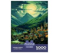 Puzzle 1000 Pieces Villages Brainteasing Strange Town 100% Recycled Cardboard Home Decoration Adults And Kids 38x26cm/1000pcs