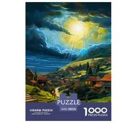 Puzzle 1000 Pieces Villages Challenge Games Strange Town 100% Recycled Cardboard Educational Games Adults And Kids Age 12 Years Up 38x26cm/1000pcs