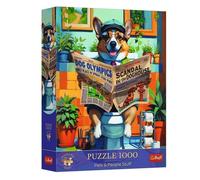 Trefl Premium Plus Quality - Pets & People Stuff: Corgi in the Toilet - 1000 Pieces, Timeless Motifs Series, Puzzle, for Adults and Children Aged 14 and up