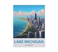 Puzzle 1000 Teile für Erwachsene, Lake Michigan, Illinois, Puzzles für Teenager, Jungen und Mädchen,lustige und anspruchsvolle Puzzles für die ganze Familie zum Geburtstag, CO229,50x70cm