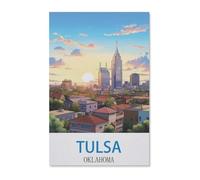 Puzzle 1000 Teile für Erwachsene, Tulsa Oklahoma Vintage-Reiseplakat, Puzzles für Teenager, Jungen und Mädchen,lustige und anspruchsvolle für die ganze Familie zum Geburtstag, 26x38cm