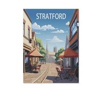 Puzzle 1000 Teile, Papier, Bild zusammenbauen, Stratford-upon-Avon-Straße, Vintage-Reiseplakat, Spiele für Erwachsene, Lernspielzeug, AO345,26x38cm