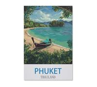 Puzzle 1000 Teile, Phuket Vintage Reiseplakat Thailand, DIY-Kunst für Erwachsene, H203,26x38cm