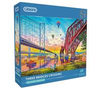 Gibsons Jigsaw Puzzle Three Bridges Crossing - 1000 Piece, Colourful Scotland, 100% Recycled Board