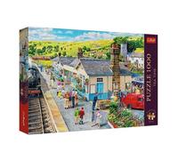 Trefl Railway Station Steam Train - 1000 Piece Jigsaw Puzzles for Adults & Children Aged 12+ - Tea Time Village Rail Station Trains Puzzle