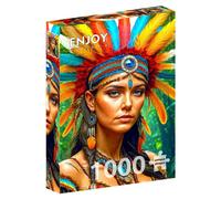 ENJOY Puzzle Native Woman Traditional Culture Style Portrait - 1000 Pieces Jigsaw Puzzle for Adults - Matte Finish, Soft Touch, Easy to Assemble, Tight Fit, Vivid Colors, Missing Pieces Service