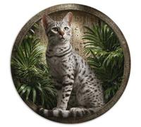 Puzzle 1000pcs (67.5x67.5cm) Erwachsene Beautiful Egyptian Cat Puzzle Damen Herren Holzbrett Präzisions-Interlocking Hieroglyphs Palm Leaves
