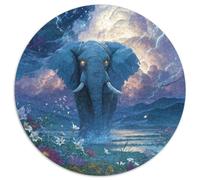 Puzzle 1000pcs (67.5x67.5cm) Erwachsene Fierce Elephant Puzzle Damen Herren Holzbrett Präzisions-Interlocking Flowers Thunder Mountains Rivers