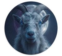 Puzzle 1000pcs (67.5x67.5cm) Erwachsene Goat's Head Under The Full Moon Puzzle Damen Herren Holzbrett Präzisions-Interlocking
