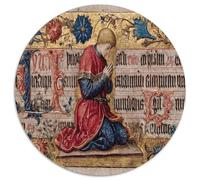 Puzzle 1000pcs (67.5x67.5cm) Erwachsene Knight Kneeling in Prayer Puzzle Damen Herren Holzbrett Präzisions-Interlocking Latin Calligraphy Text