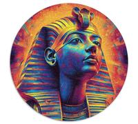 Puzzle 1000pcs (67.5x67.5cm) Erwachsene Pharaoh Portrait Puzzle Damen Herren Holzbrett Präzisions-Interlocking Vibrant Digital Art Style