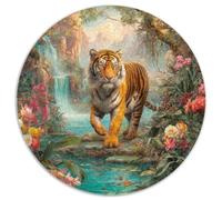 Puzzle 1000pcs (67.5x67.5cm) Erwachsene Tigers, Flowers, Waterfalls And Mountains Puzzle Damen Herren Holzbrett Präzisions-Interlocking