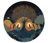 Puzzle 1000pcs (67.5x67.5cm) Erwachsene Woman Meditating Under A Tree Puzzle Damen Herren Holzbrett Präzisions-Interlocking