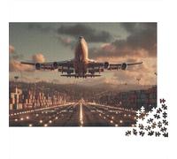 Puzzle 1000pcs (75x50cm) Erwachsene A Commercial Cargo Plane Puzzle Damen Herren Holzbrett Präzisions-Interlocking Takeoff from The Runway