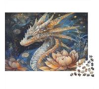 Puzzle 1000pcs (75x50cm) Erwachsene Alien Fairy Dragon Puzzle Damen Herren Holzbrett Präzisions-Interlocking Sacred Geometry Lotus